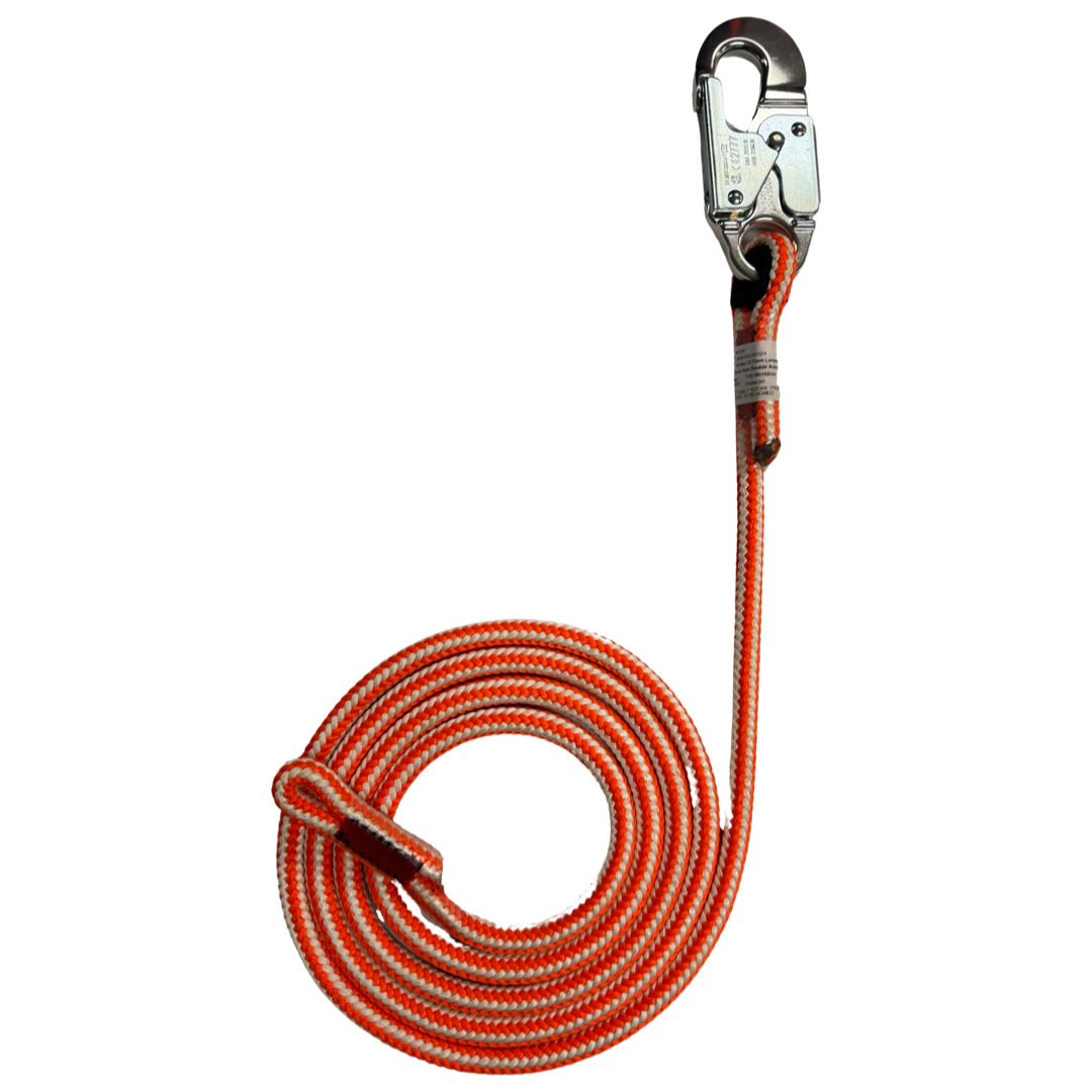 Teufelberger Hi-vee 16-Strand 1/2" Lanyard with an Aluminum Body Steel Gate Ansi Double Action Snap Hook