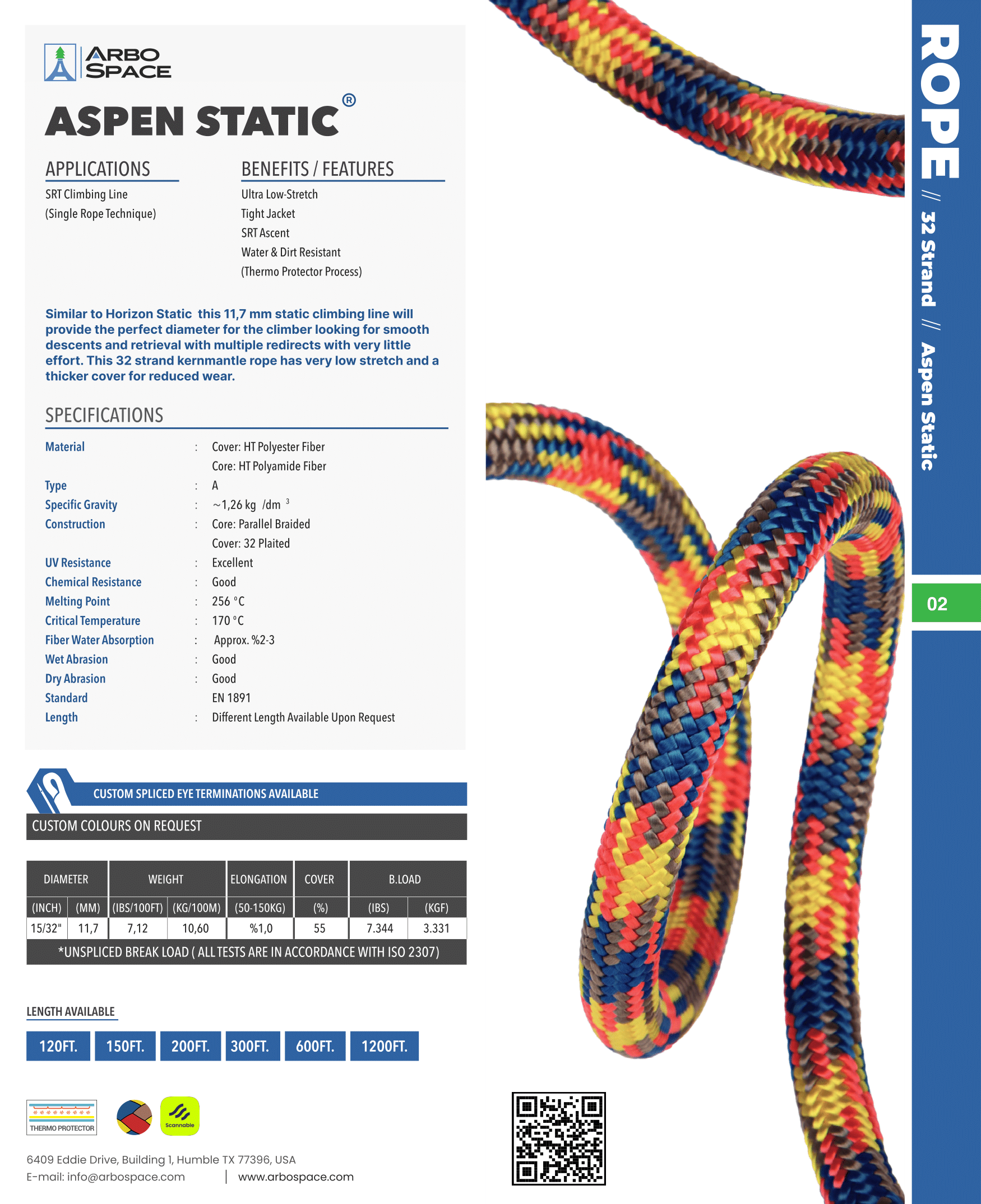 Arbo Space 11.7mm Aspen Static 32 strand