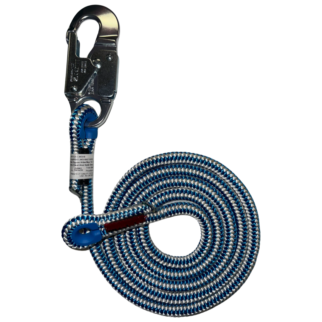 Arbor Flex 16-Strand 1/2" Lanyard with an Aluminum Body Steel Gate Ansi Double Action Snap Hook
