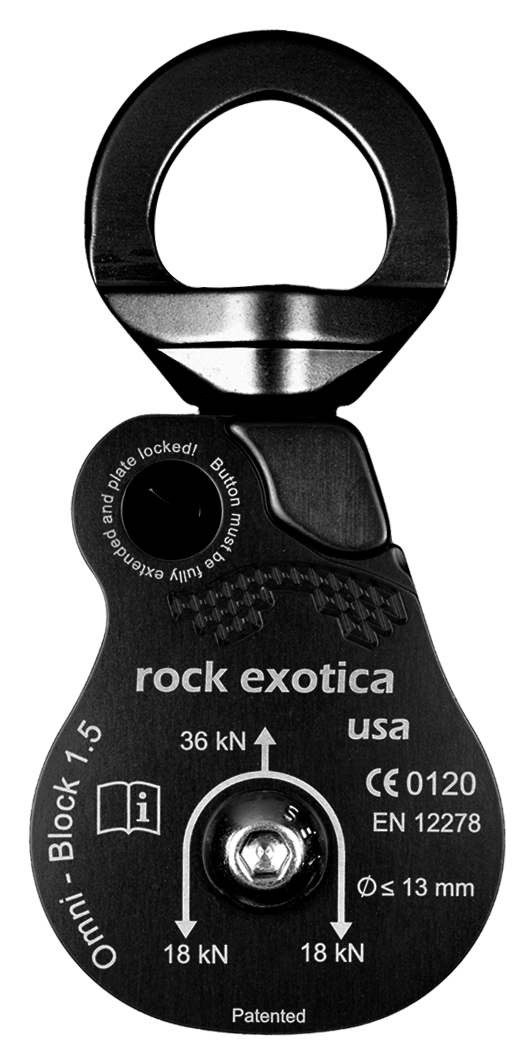 Rock Exotica Omni Block 1.5 Single Block. Works With Up To 13mm Rope