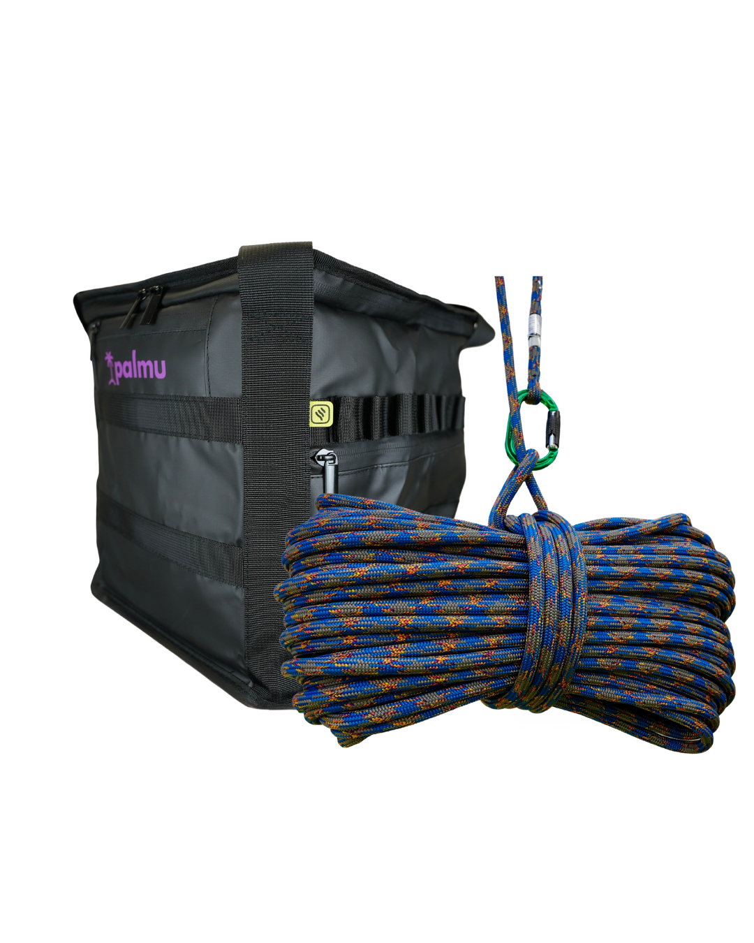Aspen 11.7mm 32-Strand Climbing Rope + Palmu 17L Cubical Rope Bag Bundle (150’ or 200’)