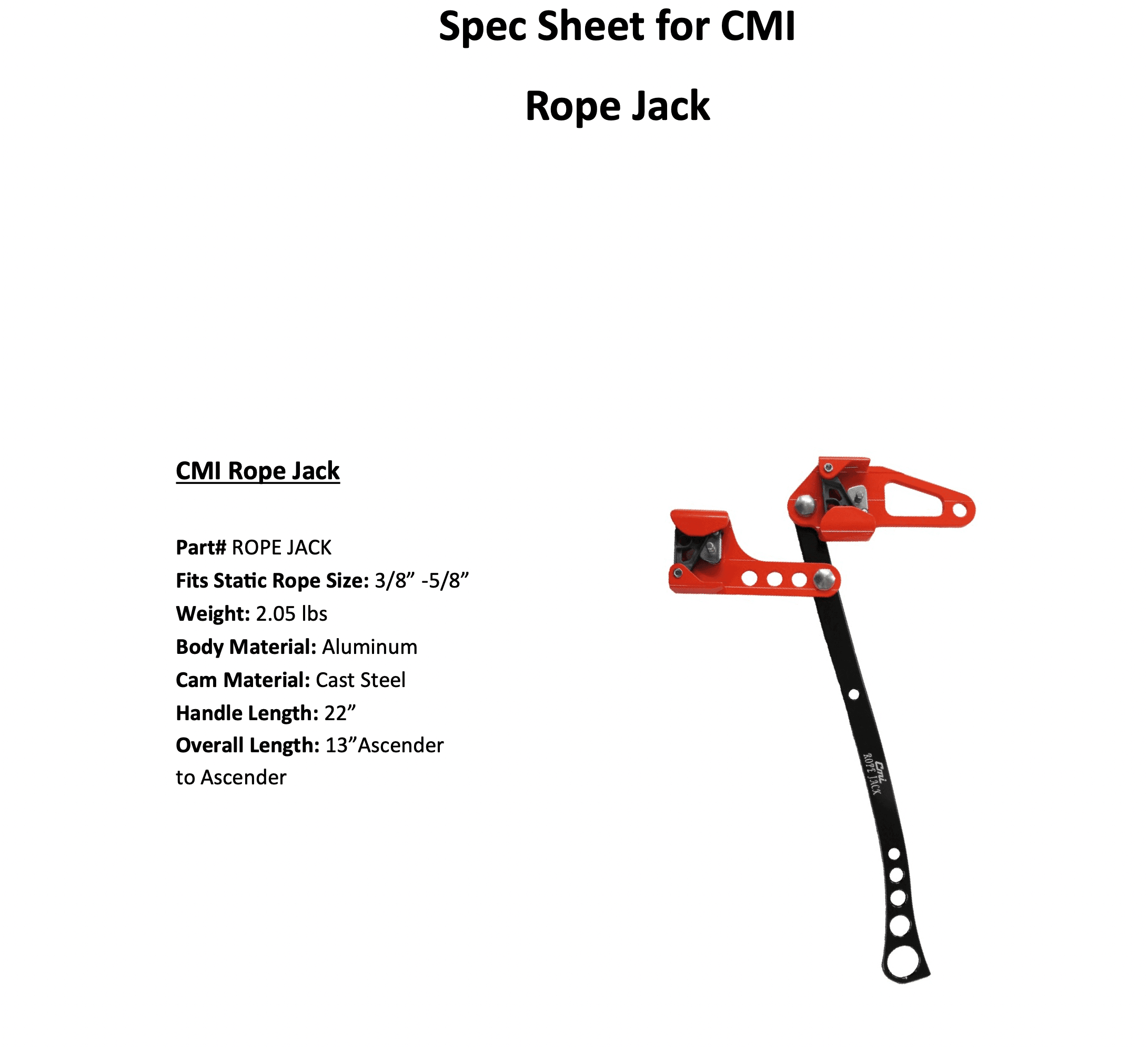 CMI Rope Jack - Arbo Space